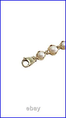 Pearl Bracelet set in 14-Karat Yellow Gold 7.5 inches