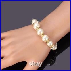 Pearl & Diamond 14K Yellow Gold Over Necklace, Earrings & Bracelet Jewelry Sets