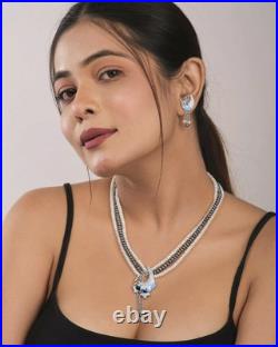 Pearl & Diamond with Enamel 14K White Gold Over 3-Line Necklace & Earrings Sets