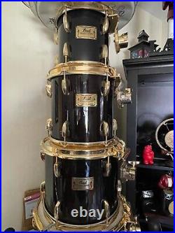 Pearl Drums Drum Set Super Rare Maple Masters Custom Gold Hardware 6pc Zildjian