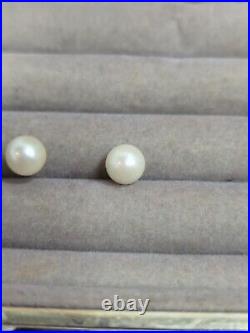 Pearl Earrings 14y Set 7mm Freshwater 14k Yellow Gold Pearl Earrings 14y Set 7mm Freshwater 14k Yellow Gold