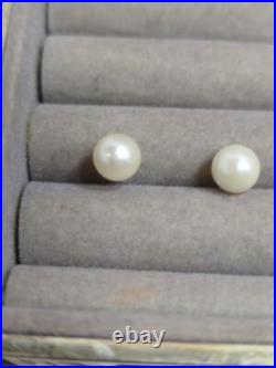Pearl Earrings 14y Set 7mm Freshwater 14k Yellow Gold Pearl Earrings 14y Set 7mm Freshwater 14k Yellow Gold