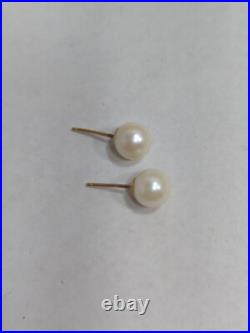 Pearl Earrings 14y Set 7mm Freshwater 14k Yellow Gold Pearl Earrings 14y Set 7mm Freshwater 14k Yellow Gold
