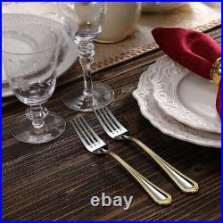 Pearl Edge 65-Piece 18/10 Stainless Steel Flatware Set with Gold Accents Pearl Edge 65-Piece 18/10 Stainless Steel Flatware Set with Gold Accents
