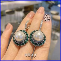 Pearl, Emerald & Diamond 18K White Gold Over Necklace, Earrings & Ring Jewelry Set Pearl, Emerald & Diamond 18K White Gold Over Necklace, Earrings & Ring Jewelry Set