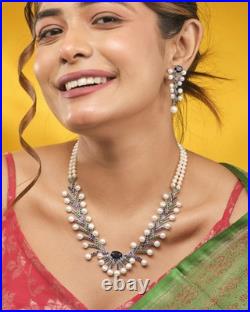 Pearl, Emerald, Sapphire & Diamond 14K White Gold Over Necklace & Earrings Sets