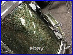 Pearl Export Series Drum Set Green/Gold Sparkle LOCAL PICKUP ONLY TEXAS