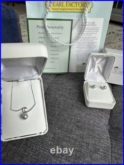 Pearl Factory 14k White Gold Akoya Pearl Necklace Set