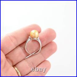Pearl Gold-Diamond & Stone Set 5 Diamonds. 08CTW 14K White Gold 12g (FPP006195) Pearl Gold-Diamond & Stone Set 5 Diamonds. 08CTW 14K White Gold 12g (FPP006195)