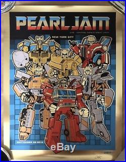 Pearl Jam / Transformers 2015 NYC Gold & Bonus Silver Poster set New York