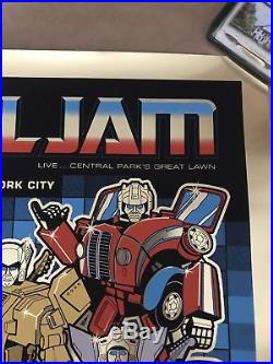 Pearl Jam / Transformers 2015 NYC Gold & Bonus Silver Poster set New York
