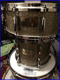 Pearl Masters birch drum set used, gold glitter