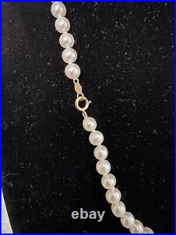 Pearl Necklace 14K PJS Gold Clasp 5mm Pearl 17 and Pearl Bracelet Set