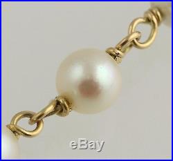 Pearl Necklace & Bracelet Set 15.25 and 7 14k Yellow Gold Cultured Women's