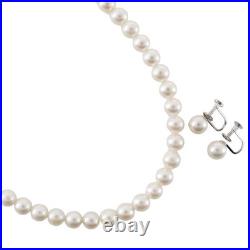 Pearl Necklace Earing set6.5~7.0mm Pearl/14 white gold/Silver 30.2g