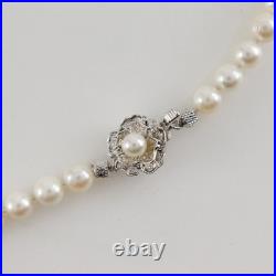 Pearl Necklace Earing set6.5~7.0mm Pearl/14 white gold/Silver 30.2g