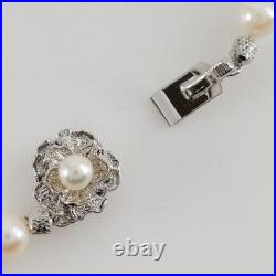Pearl Necklace Earing set6.5~7.0mm Pearl/14 white gold/Silver 30.2g