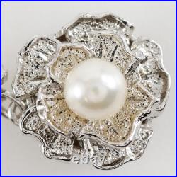 Pearl Necklace Earing set6.5~7.0mm Pearl/14 white gold/Silver 30.2g