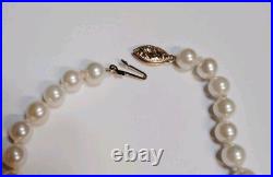 Pearl Necklace / Matching Earrings 14K Gold