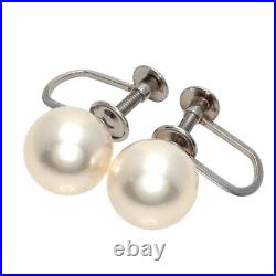 Pearl Pearl Earring set Necklace K14 White Gold 48.1g