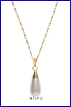 Pearl Set Yellow Gold Classic Pendant and Earrings Drop Hallmarked British Made