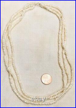 Pearl Triple Strand 18 1/2 Necklace 7 1/4 Bracelet Set 14k Yellow Gold Clasps