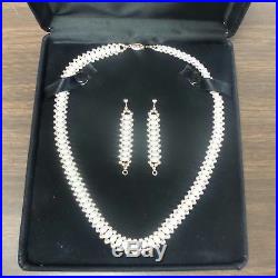 Pearl and 14K Gold Accent Necklace and Earring Set