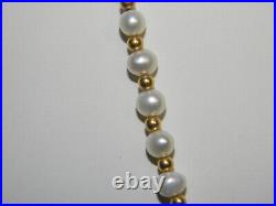 Pearl and 14K YG Bead Necklace and Bracelet Set