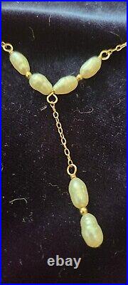 Pearl and 14kt Gold Necklace & Earrings, Freshwater Vintage Timeless Elegance