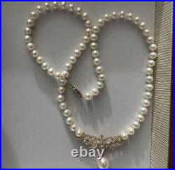 Pearl necklace set With Diamond