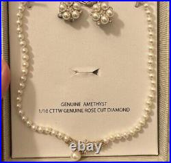 Pearl necklace set With Diamond