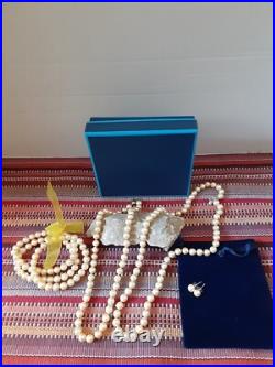 Pearlfection Cream/Gold Pearl NecklaceBracelet Earring Set 205