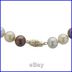 Pearls For You 14k Gold Dyed Multi-colored Freshwater Pearl 3-piece Jewelry Set