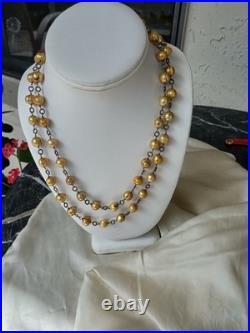 Pearls Golden color Double Strand/with Matching Bracelet