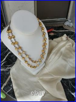 Pearls Golden color Double Strand/with Matching Bracelet