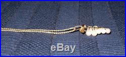 Pearls Grape Cluster Pendant Necklace & Pierced Earrings set in 14K Yellow Gold