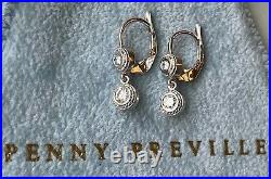 Penny Preville 18K White Gold Classic Bezel Set Diamond Double Drop Earrings