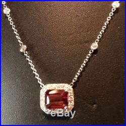 Penny Preville 18k White Gold Pink Tourmaline & Diamond Necklace & Earrings set