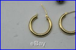 Peter Brams 14K Yellow Gold Hoop earrings with 6 sets of Bead Charms A3