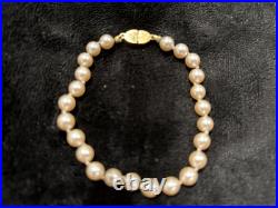 Pink Pearl Set Necklace 29 Choker with a Gold Clasp and Bracelet 7