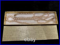 Pink Pearl Set Necklace 29 Choker with a Gold Clasp and Bracelet 7