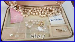 Queen Anne Collection 8mm Pearl 18-24 Necklace Ring Earrings Bracelet Box Set