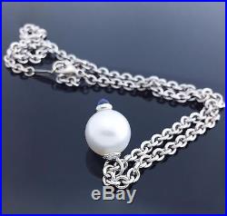 RARE Tiffany & Co. South Sea Pearl WithSapphire Set In Platinum & 18k White Gold