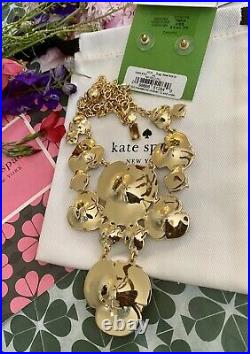 ROSE Kate Spade Deco Blossom Pearl Statement Necklace & Earrings SET Black White