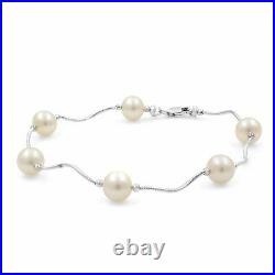 Rachel Koen 14K White Gold and Pearl Jewelry Set Necklace Bracelet & Earrings