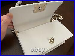 Rare 19K Chanel Boy Bag Small White Calfskin Pearls Gold HW Full Set Limited