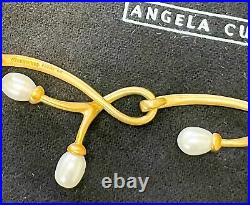 Rare Angela Cummings Thorn Sprig Pearl 18k Gold Necklace Earrings Set