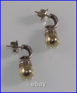 Rare DAVlD YURMAN 14k and 925 Cable Drop earrings Golden Pearl
