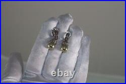 Rare DAVlD YURMAN 14k and 925 Cable Drop earrings Golden Pearl