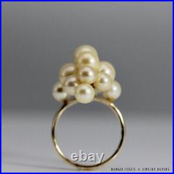 Rare Ming's 14kyg Champagne Cultered Pearl Ring & Bracelet Set